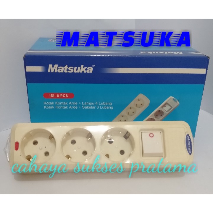 Stop Kontak Arde Switch Matsuka 3/4/5 Lubang TA9923/9924/9925