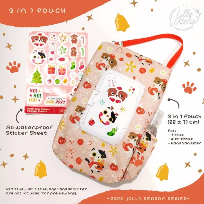 Lille Atelie 3in1 Pouch 2020 Jolly Season Series | pouch tisu
