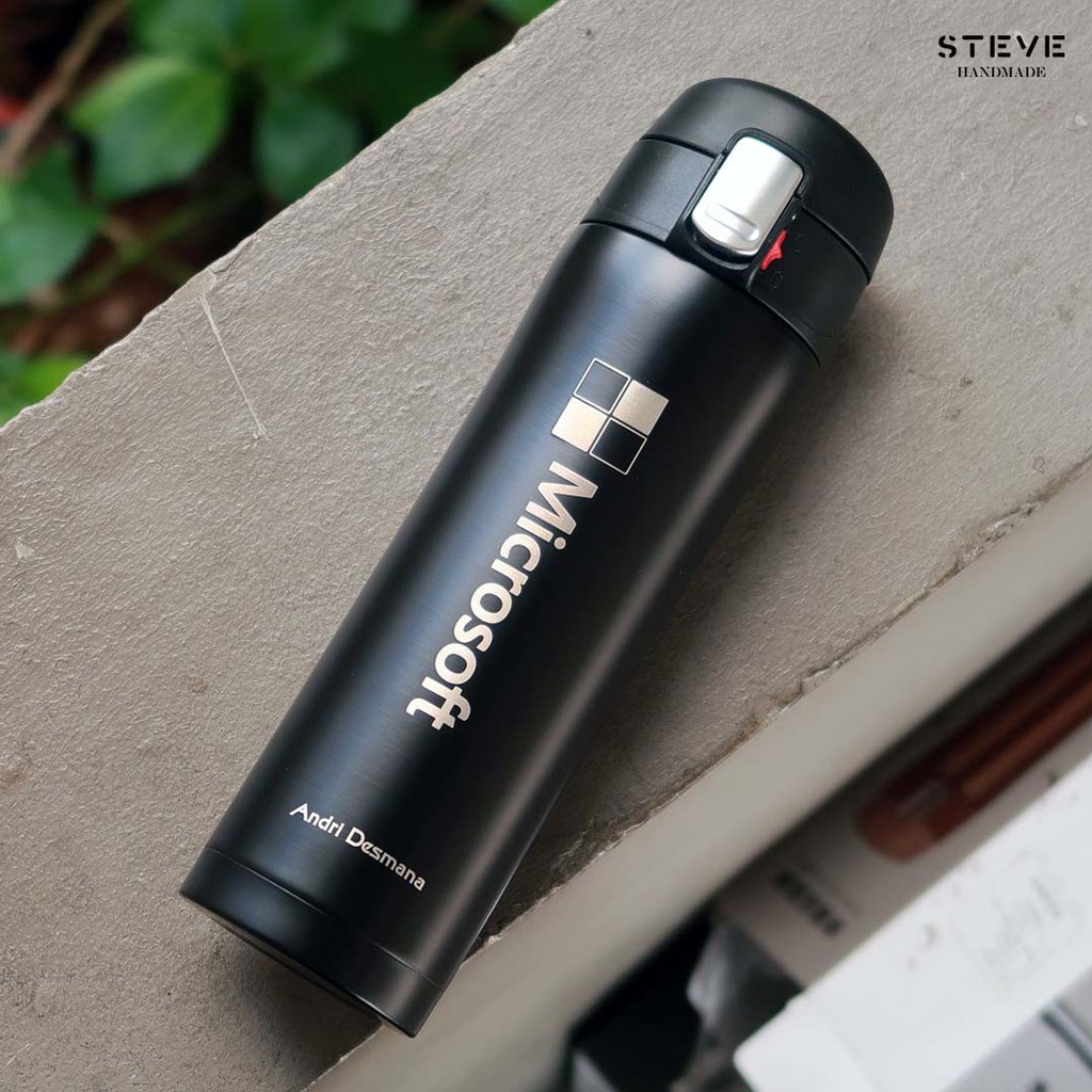 Botol minum stainless termos vacuum tumbler travel mug TM0329 Black