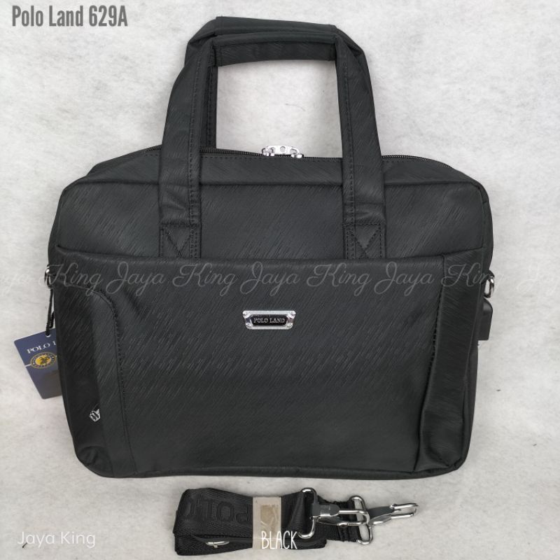 Tas Kantor Laptop USB Polo Land Original Selempang Kerja Briefcase Jinjing Pria