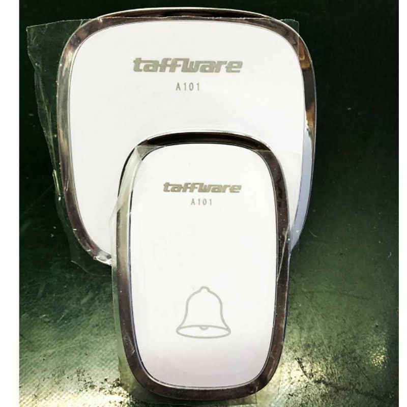 TAFFWARE BEL PINTU WIRELESS DOORBELL WATERPROOF BELL LED RUMAH PAGAR PUTIH