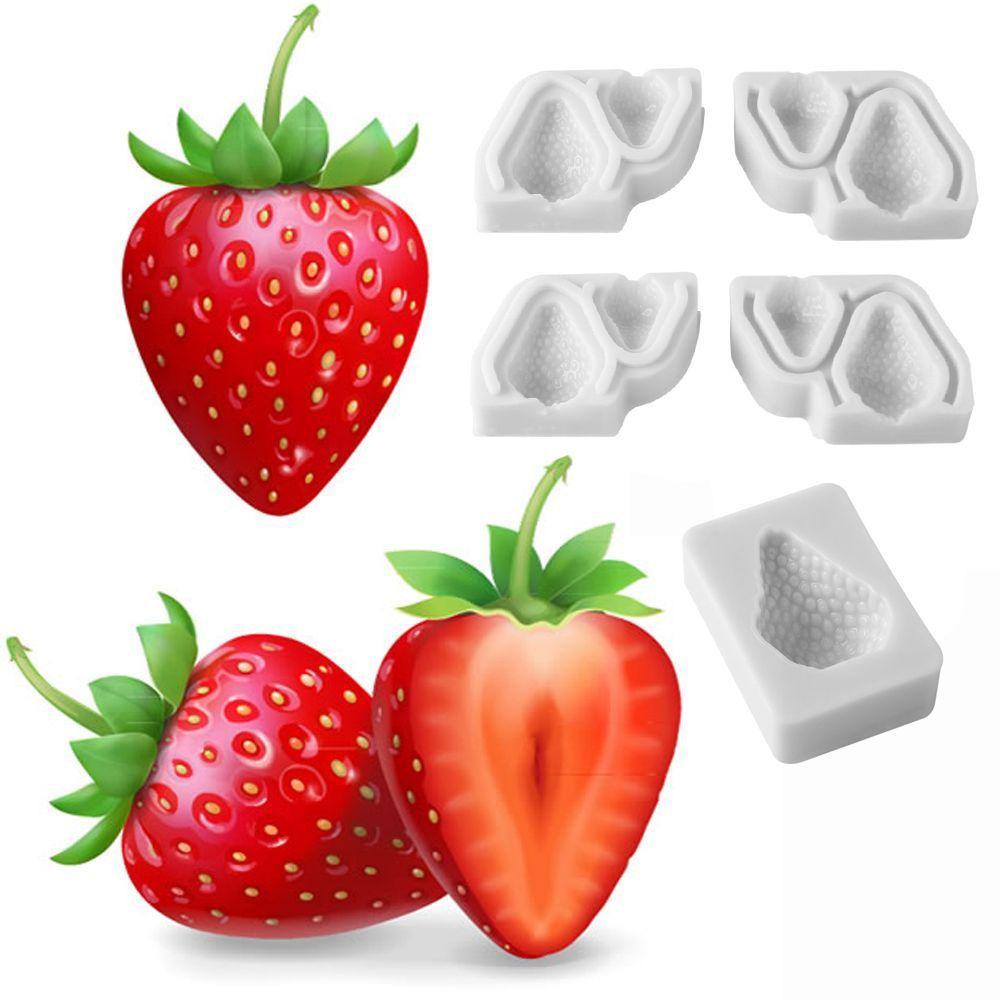 Solighter Cetakan Silikon Strawberry Bakery Coklat Pastry Membuat Fondant Permen Clay Sugar Craft Baking Tool