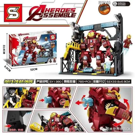 PROMO EKSKLUSIF Lego Ironman Hulkbuster Tony Stark Super Hero Avengers Sy1380 MURAH