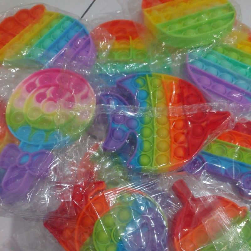 《READY STOCK 50+ JENIS》 Mainan Anak Pop it Fidget Unicorn Rainbow Versi 1-2