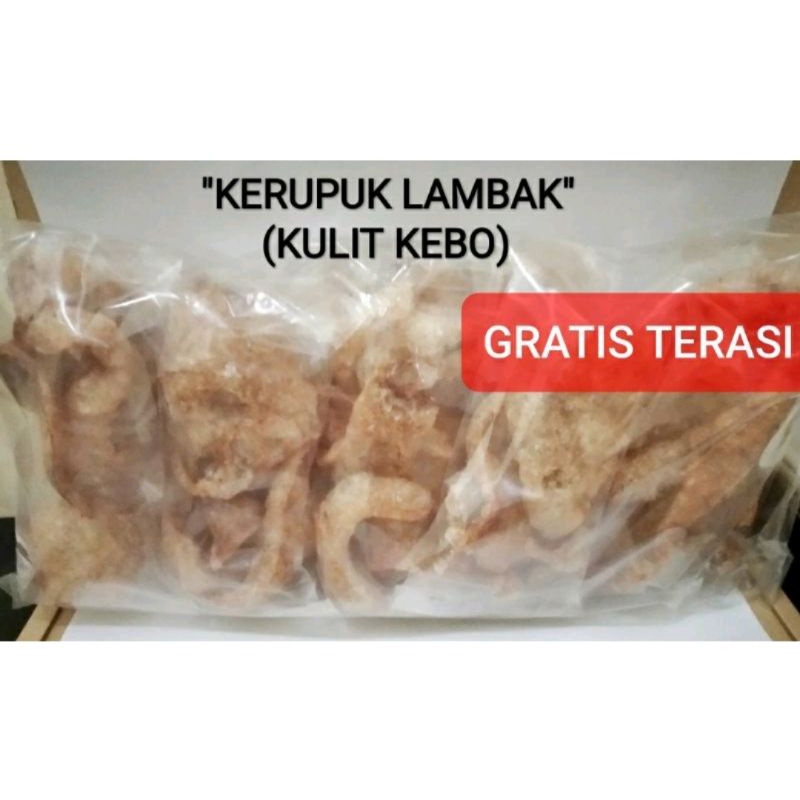 

KERUPUK KULIT LAMBAK( KEBO) KHAS CIREBON 100 gr BONUS PILIH