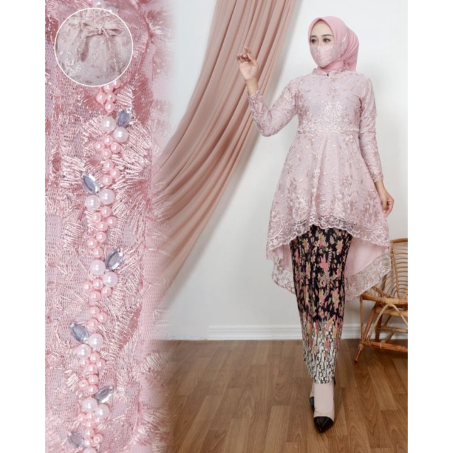 Permata Olshop / Kebaya Aurora Zahra Mutiara Payet ST / Kebaya Wisuda / Kebaya Seragam Nikah / Kebaya Brukat Payet Modern / Kebaya Lesty