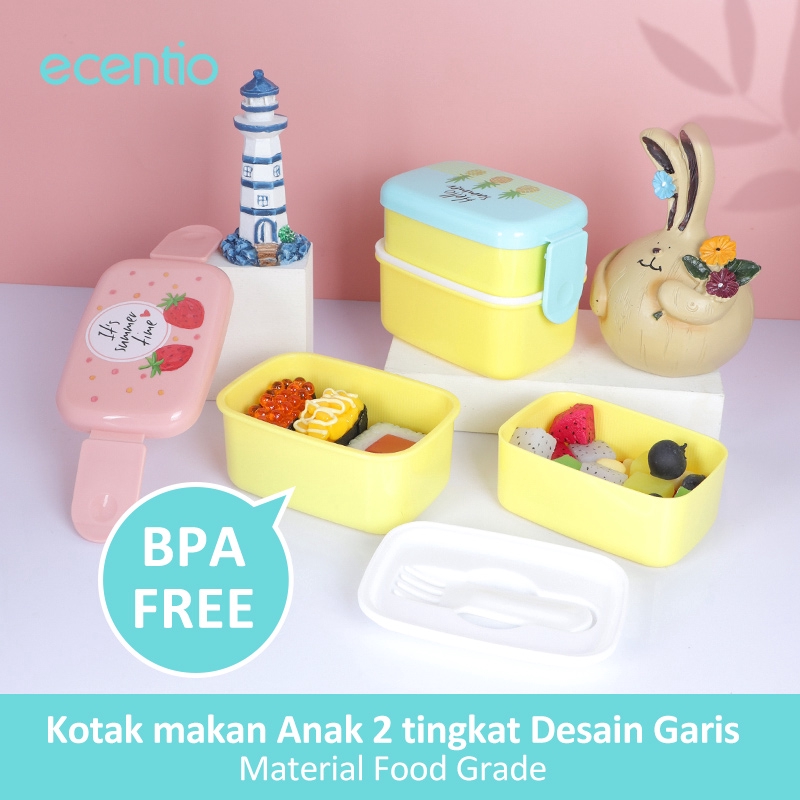 

Ecentio Jepang 2-Layer Kotak Makan Siang Buah Bento Box BPA Free Tempat Makan/Kotak Bekal/Lunch Box