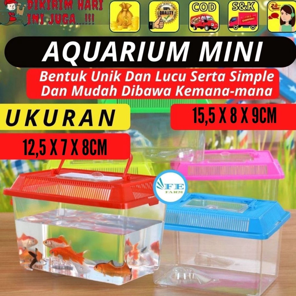 TERARIUM Aquarium Mini Ikan Cupang Ikan Hias Terarium Mini Kura Kura Hamster FEFARM