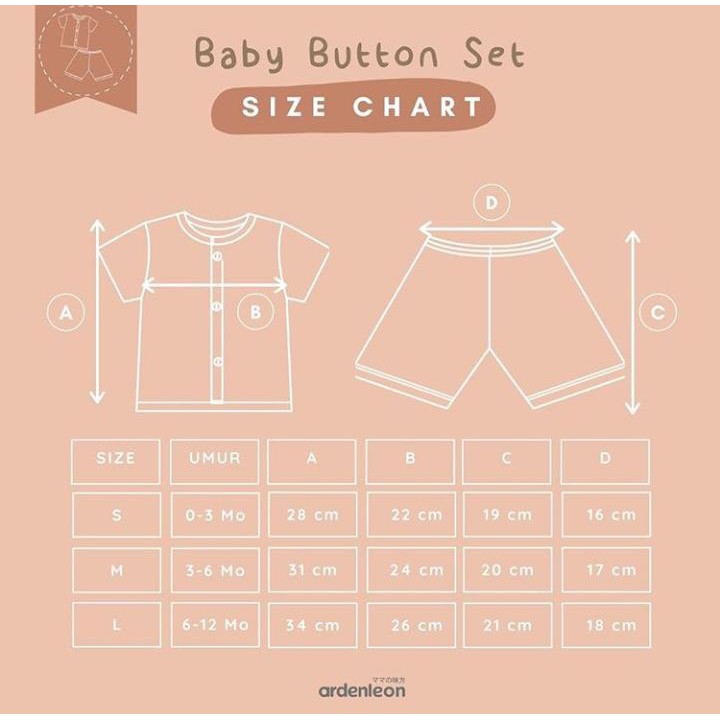 Ardenleon Baby Button Set ( setelan pendek )