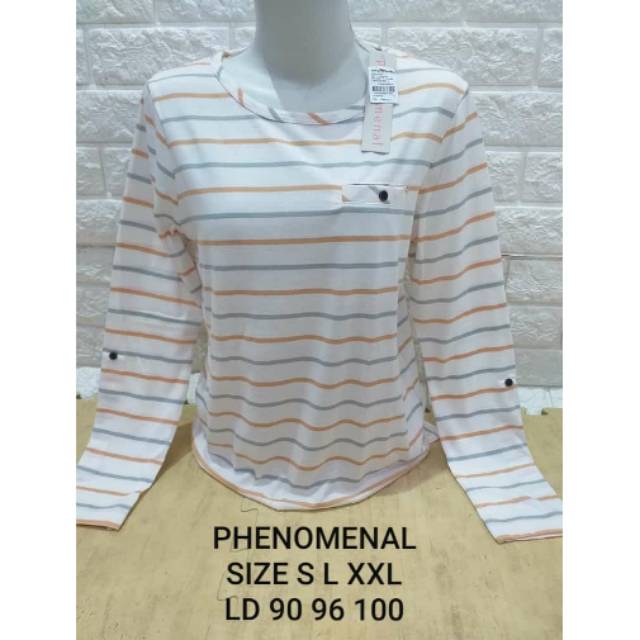 Kaos lengan panjang wanita phenomenal dasar putih