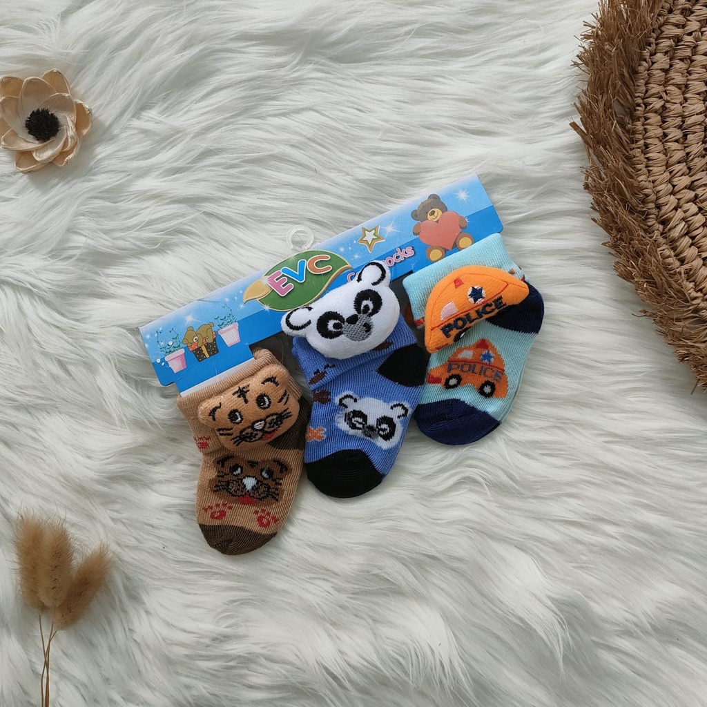 kaos kaki bayi motif boneka boy / girl