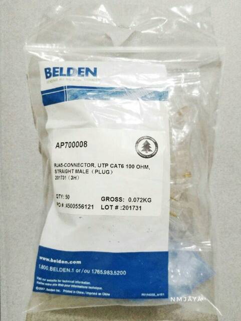 Konektor RJ45 UTP Belden CAT 6 CAT6 Original