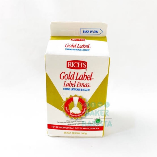 Whiped Cream Richs 500 Gr / Gold Label Richs / Whipped Cream Gold Label