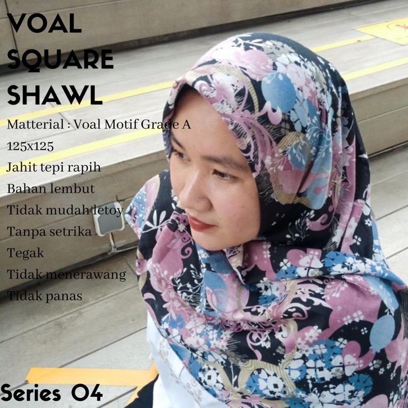 Voal Motif Square Printed (125 x 125)