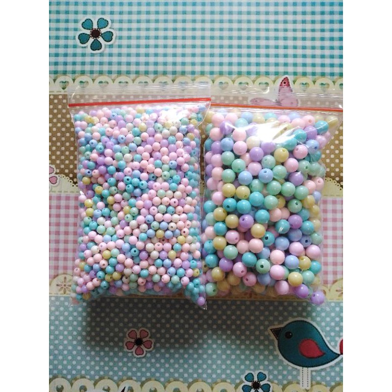 Manik mote meronce kalung gelang warna pastel 25 gr/50 gr