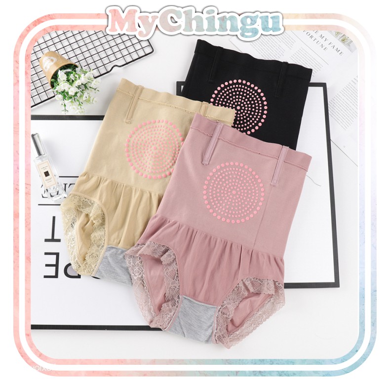 ❀ Chingu ❀ PW052 COD Korset High Waist Penghangat Perut Celana Dalam Wanita CD Menstruasi Import