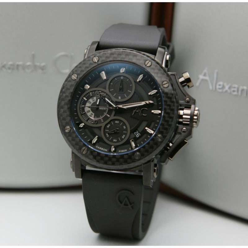 Jam Pria Alexandre Christie AC9205 Original Carbon Hitam