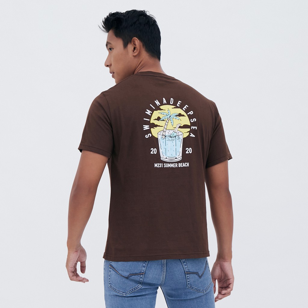 M231 T Shirt  Grafis Pendek Coklat  1933B Shopee Indonesia