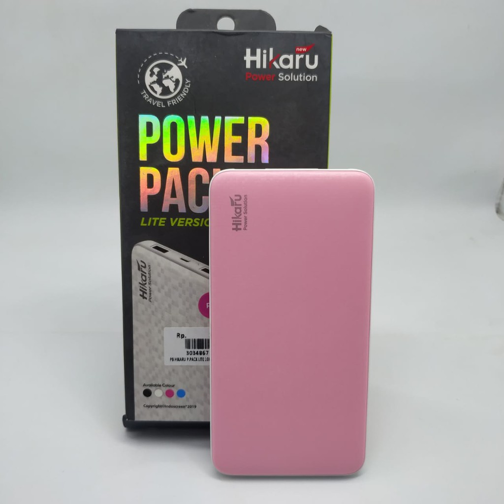 POWERBANK 10000MAH DUAL OUTPUT HIKARU POWER PACK LITE VERSION MURAH ORIGINAL GARANSI RESMI 1TAHUN