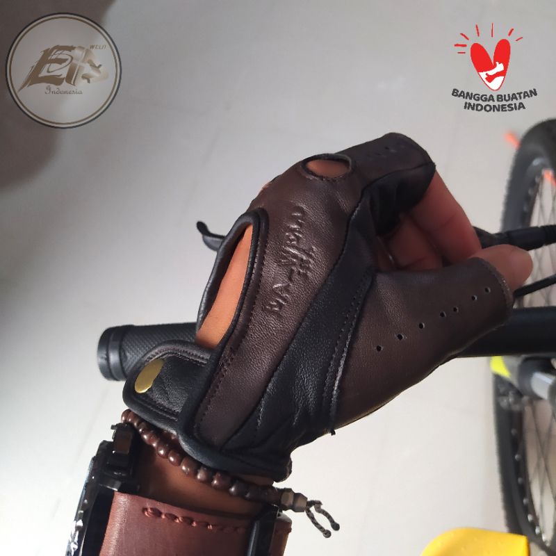 Sarung Tangan Sepeda, Sarung tangan Motor. Bahan kulit domba Asli. 100%