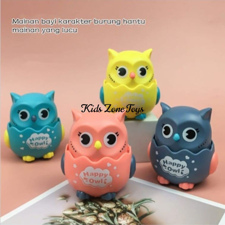 Mainan Anak Robot Burung Hantu / Happy Owl Ditekan Bisa Jalan Tanpa baterai