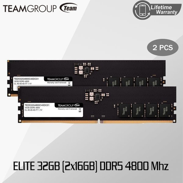 Ram PC Team Elite 32GB (2x16GB) DDR5 4800Mhz