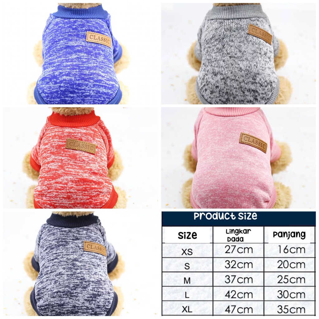 Baju Anjing Casual Simple Dog Clothes Poodle Pom