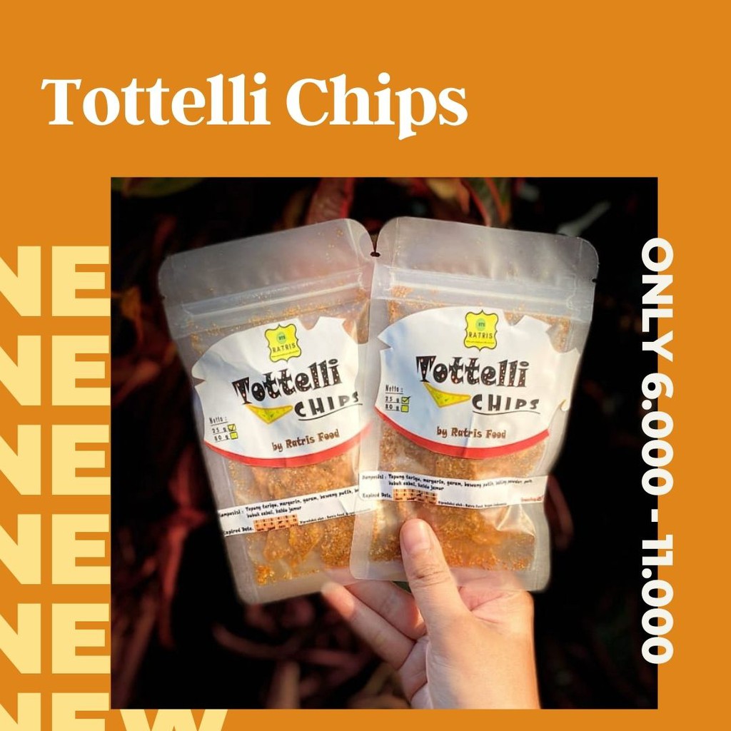 

KERIPIK PEDAS TOTTELLI [Tortilla dengan tambahan taburan wortel dan seledri]
