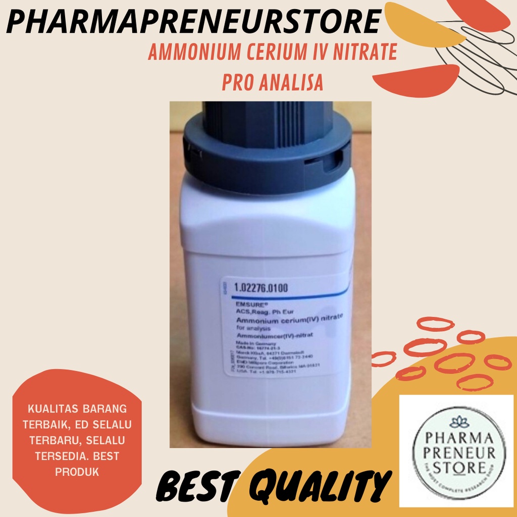 AMMONIUM CERIUM IV NITRATE PRO ANALISA PER GRAM KEMASAN MERCK BEST QUALITY