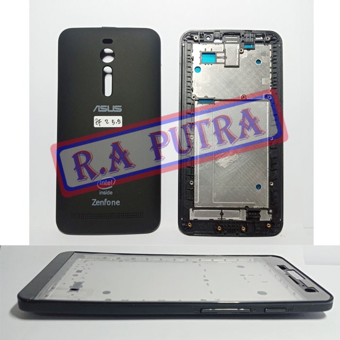 Kesing Asus Zenfone 2 5.5 Fullset Hitam Z00AD ZE550ML ZE551ML Housing Casing Tatakan Lcd Mesin