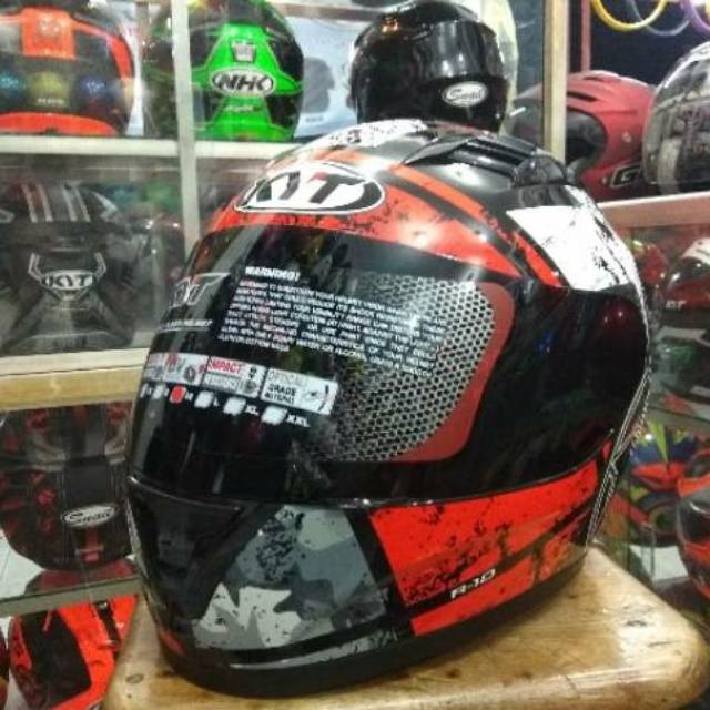 Helm Kyt R10 Seri 3 / full face / kyt R10 Black White Red