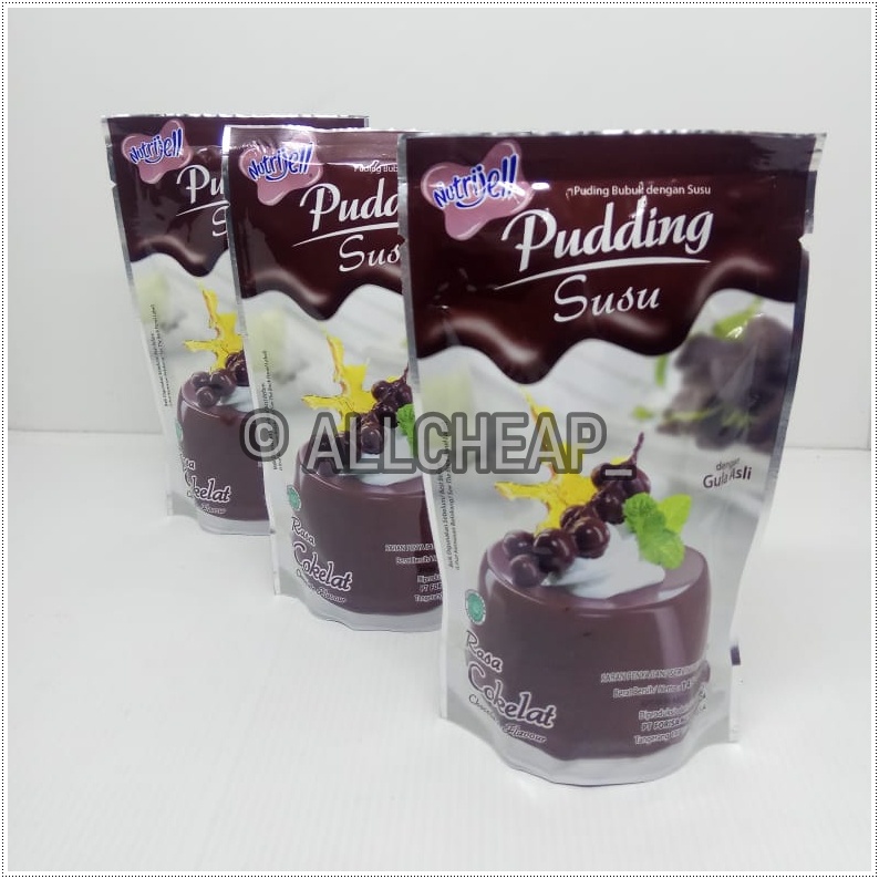 nutrijel PUDING susu rasa COKLAT chocolate flavour 145gr (5.11oz)