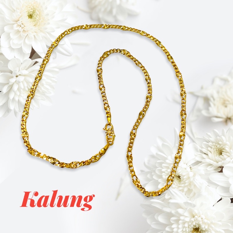 Kalung wanita kalung belut gepeng panjang 45cm lapis emas yaxiya