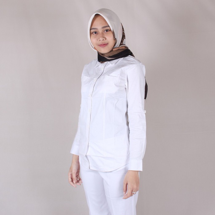 Kemeja Putih Polos Wanita Baju Formal Cewek Baju Kantor Kerja