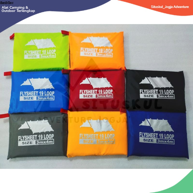 FLYSHEET 19 LOOP 3x4 meter banyak pungsi