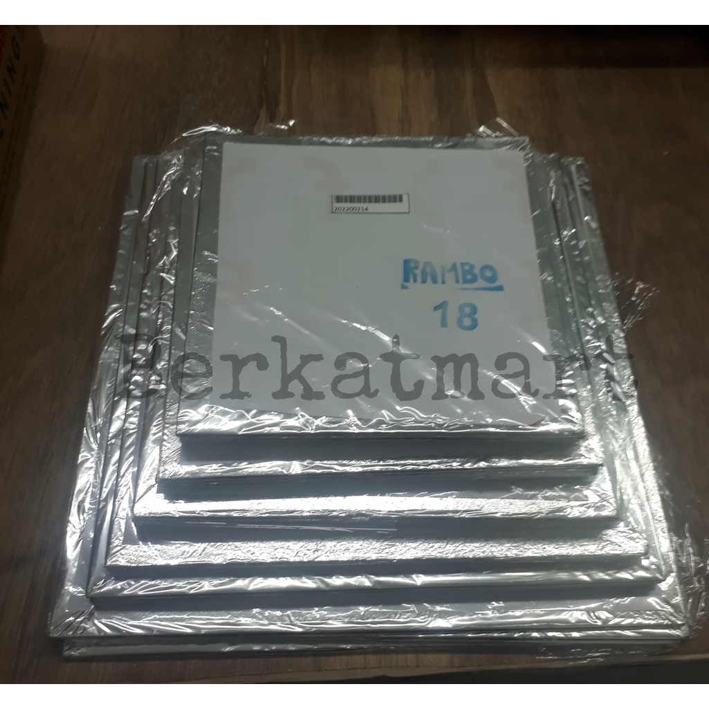 Papan Kue KOTAK Alas kue tart Tatakan Triplek kue - Silver