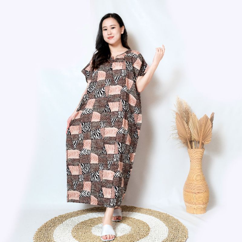 Daster busui bali habel rayon premium panjang semata kaki resleting-B31