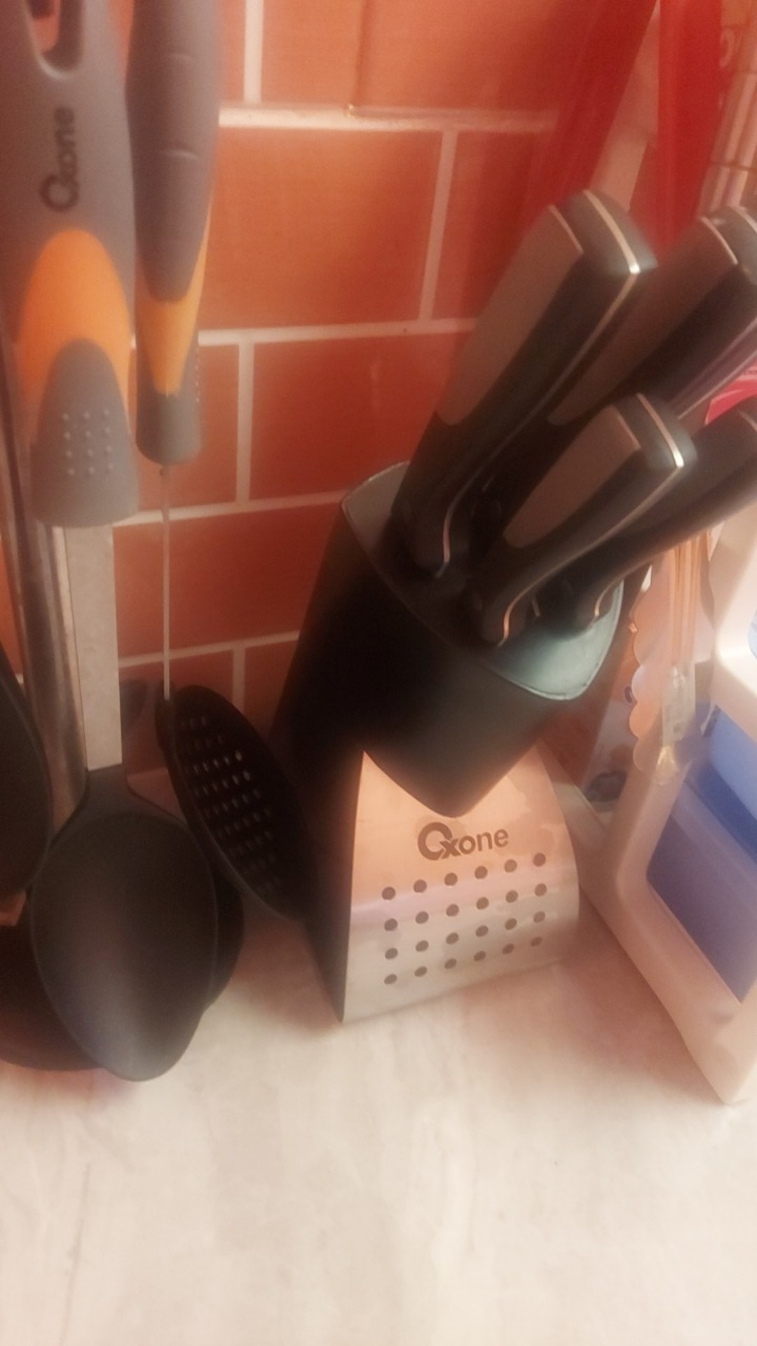 Pisau Dapur Set 5pc + Tempat Stainless Steel Oxone Knife Block Set Ox-972 - Ox972 Original