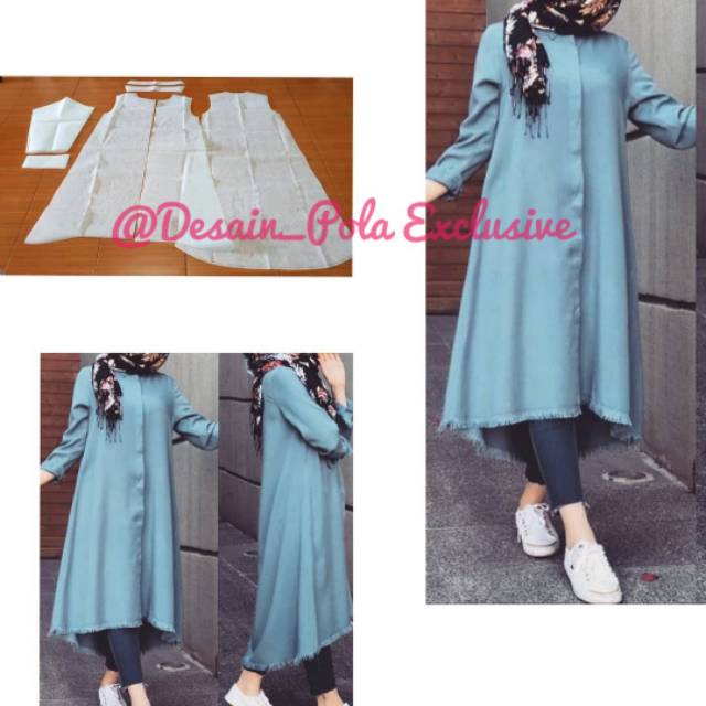 Pola Jahit Instan tunik dress