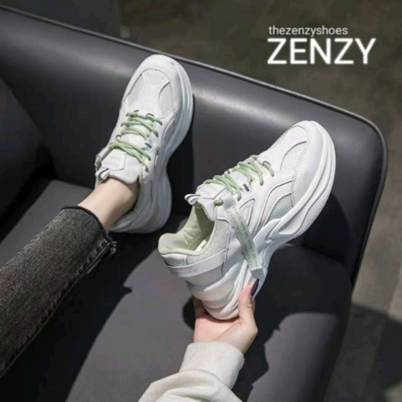 Zenzy Jennie Sneakers Korea Design - Sepatu Casual-SEOHYUN HIJAU