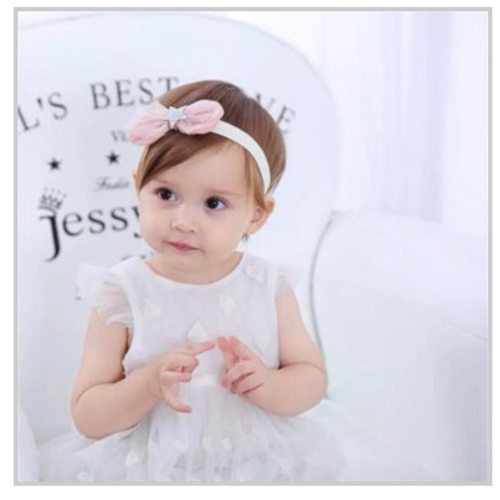 Bandana Karet Pita Anak Korea Fashion / Bandana Ikat Model Pita Bintang Manik