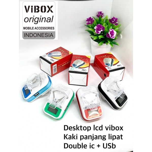 PROMO DT DESKTOP LCD ORIGINAL VIBOX / FLECO  KAKI LIPAT DOUBLE IC PLUS USB CHARGER POWER