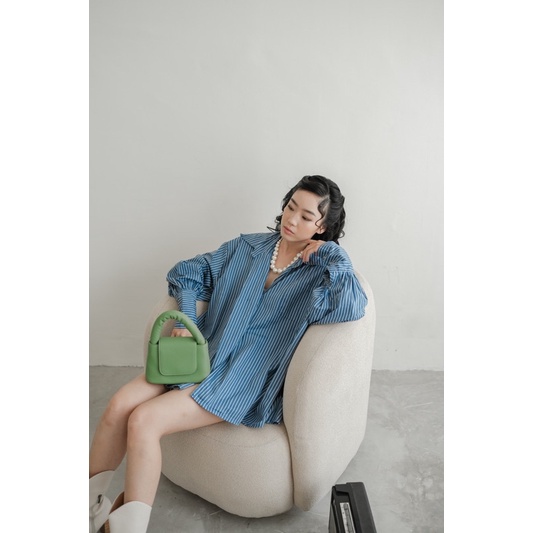 KOOZEE - MAXIE PUFF SHIRT - KEMEJA GARIS WANITA