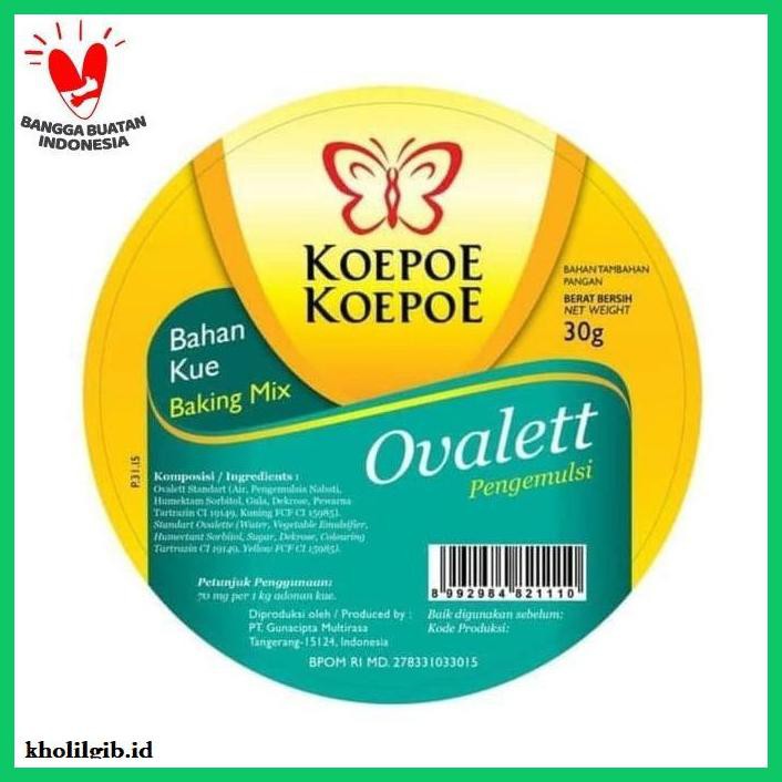 

Redwop-Gnikab- Ovalett Koepoe / Bahan Kue Ovalet / Pengemulsi / Baking Mix 30G -Hallall.