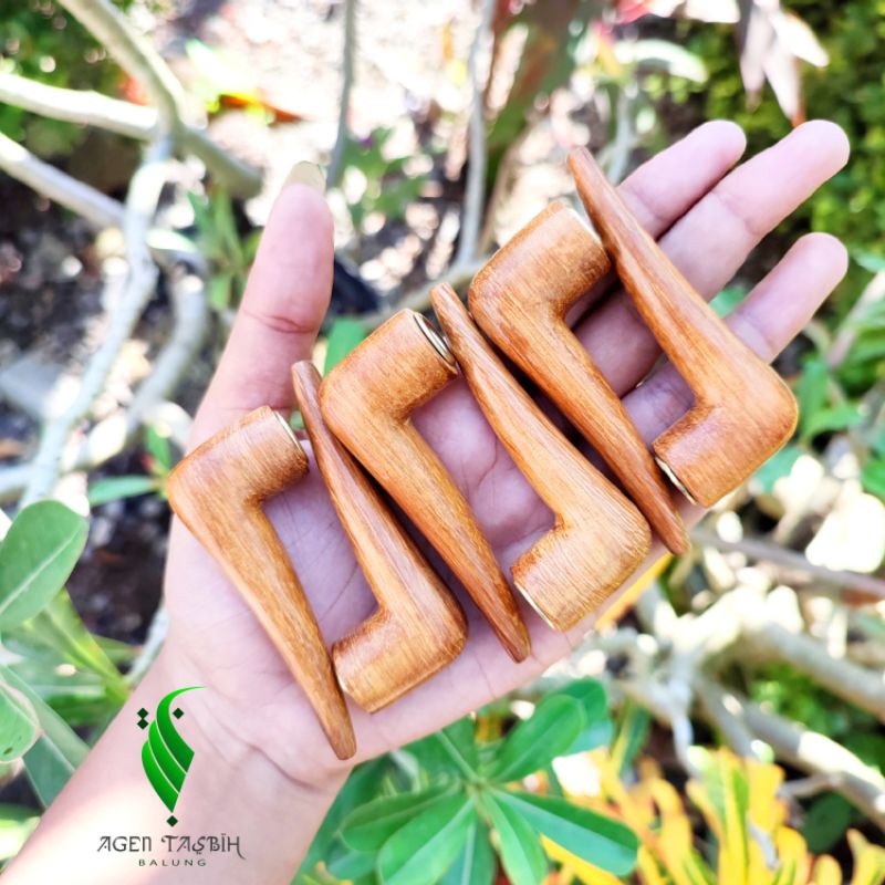 Once Kayu Gaharu Motif Cangklong Unik, Panjang 7cm_Lubang Multifungsi