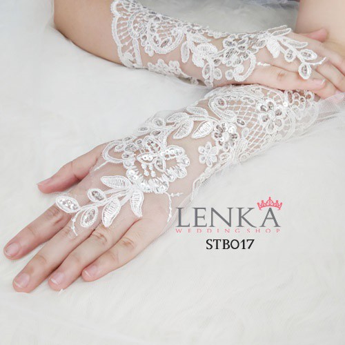 [PALING MURAH] SARUNG TANGAN LACE BROKAT WEDDING BRIDAL PESTA PREMIUM STB017