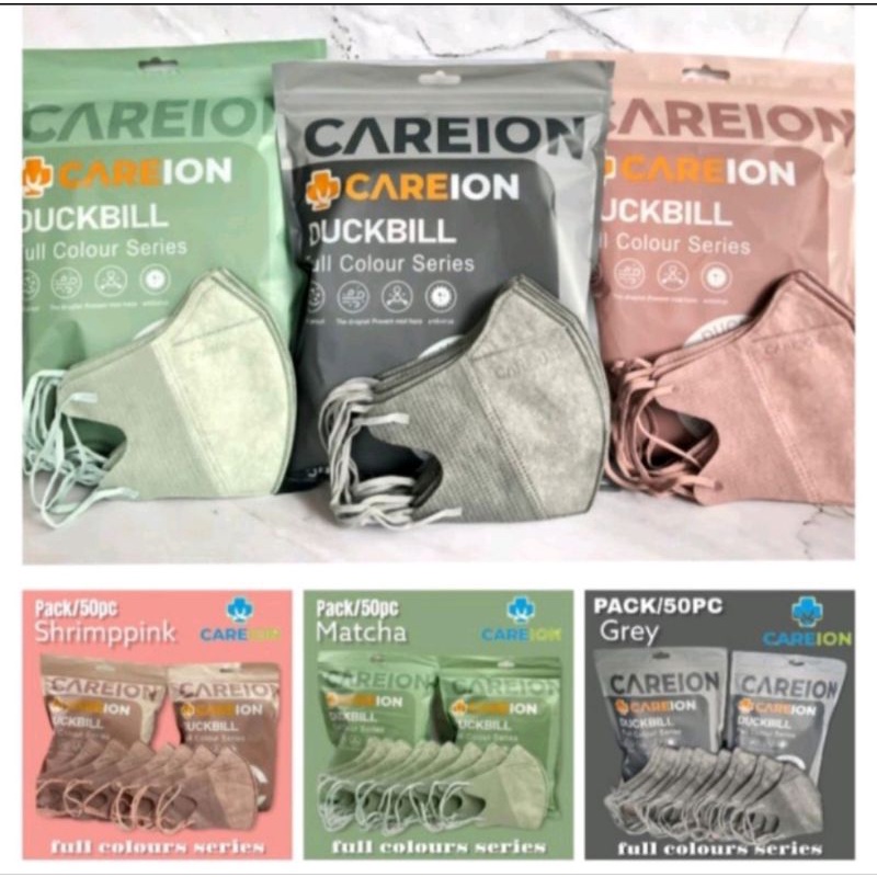 MASKER DUCKBILL CAREION FULL COLOUR SERIES FACE MASK 3 PLY ISI 50 PCS