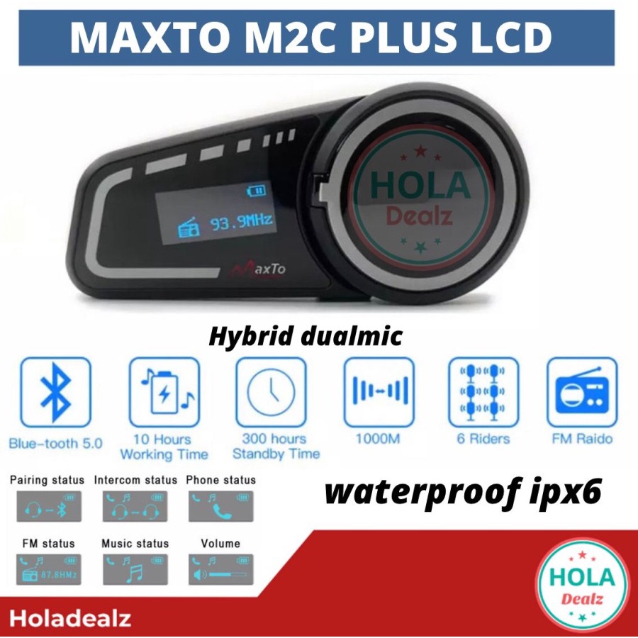 MAXTO M2C BLUETOOTH HELM HELMET INTERCOM MAXTO M2C INTERCOM HELM LCD ORIGINAL