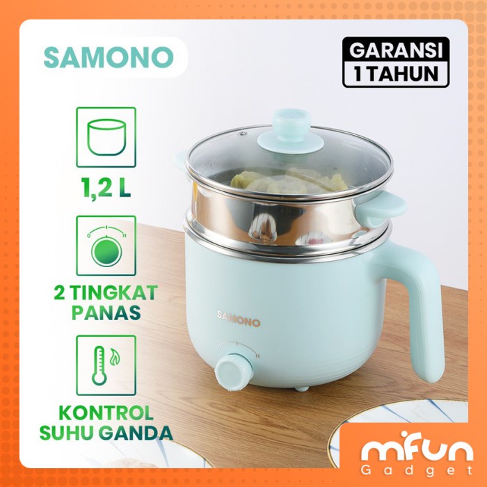 1.2L Panci Kompor Kukusan Elektrik Cooker Stainless Steel