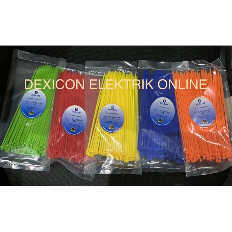 Ties 2.7 x 200/kabel ties/pengikat plastik/kabel pengikat makanan/cable tie/kabel ties warna warni